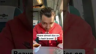 Beavo almost dies on a hash brown! 🚨 #beavo #food #chickenmeal