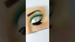 Green and White Pakistan independence inspired eye makeup # shorts#14august #eyemakeup