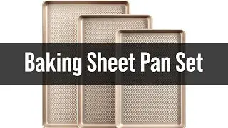 Baking Sheet Pan Set, Nonstick Pans with Diamond Texture Pattern, Heavy Duty Cookie Tray