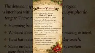 Elf Language: NEW Lore