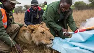 Rescue Story: Brave Team Saves White Lion from Deadly Swarm of Bees 🦁🐝Heart-Touching Wildlife Rescue