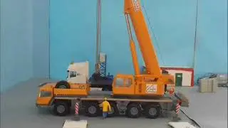 stop motion diorama 1:50 montaje de grua torre comansa 21lc290 con liebherr ltm 1160/2