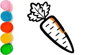 How To Draw a Carrot Drawing | Carrot Drawing For Kids | Simple Carrot Drawing