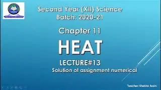 Lecture 13 Chapter 11 Heat Numericals