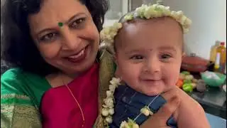Kaira's first time tasting solid food | epic reaction | Mom's birthday | @The_happy_bunch__