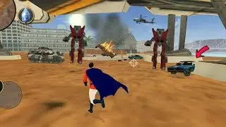 Vegas Crime Simulator (Red Super Hero Fight Robot Car) Burn Robot Car - Android Gameplay HD