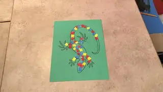 DIY Lizard Mosaic Craft 🦎 Easy Colorful Desert Art for Kids