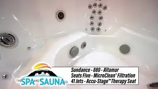 Sundance 880 Altamar Hot Tub with Accu-Stage&trade; therapy seating on sale in Reno and Sparks Nevada