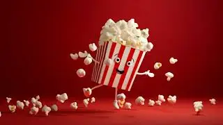 🍿 Let&rsquo;s Watch a Movie! Dancing Popcorn Loop &ndash; Perfect for Parties & Home Theatre - 1 Hour - Silent