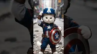 Captain America#cat #shorts #viral #kids #cartoon #funny #foryou #cute