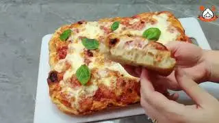 High-hydration pizza with lots of bubbles