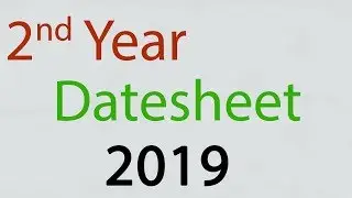 2nd Year datesheet 2019 | Class 12 Datesheet 2019