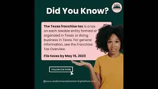 The #Texas Franchise Tax: What You Need to Know!