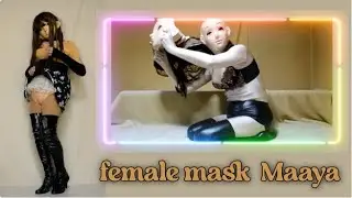 female mask kigurumi doll　black miniskirt girl