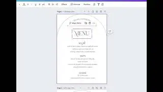 Minimal Arch Wedding Menu Template