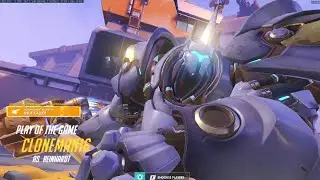 POTG! CLONEMAN16 REINHARDT GOD!  OVERWATCH GAMEPLAY SEASON 28 TOP 500