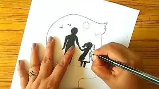 father's Day drawing/fathers Day drawing easy/father daughter pencil drawing/pencil shading drawing