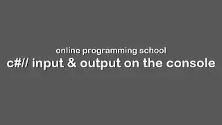 How we take input and show output on the console in c#