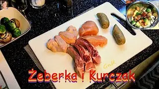 Prosty Obiad Żeberkowo Drobiowy z Sur&oacute;wką z Selera/ Simple Rib and Poultry Dinner with Salad.