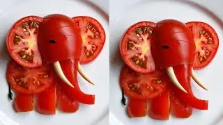 Tomato Elephant Design Idea for Creative Videos | Vegetable Animal Art