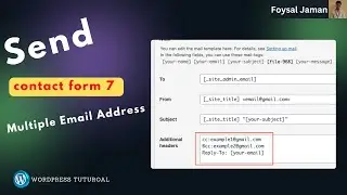 How-to contact for 7 and multiple email setting | Contact Form 7 tips