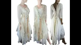 White cream tan crochet lace up dress