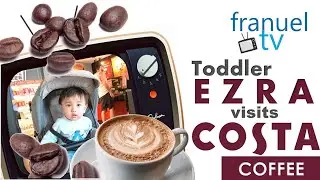 Toddler EZRA vists COSTA Coffee - Krzywy Domek in Sopot, Poland