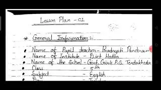 English Lessons Plan 2021 / Deled, B.ed, Student