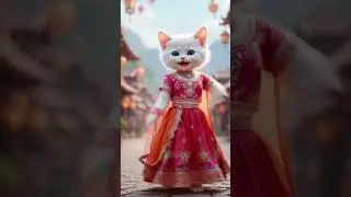 Cutest Cat Ever! 🐾 Dancing in Traditional Saree ✨ #Shorts January 2026#viral
