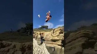 Cliff jumping to sand