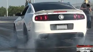 Modded 2013 Shelby GT 500  Drag Race Video (Pulley, Tune, Exhaust, Throttle Body) - StreetCarDrags