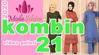 ModaSelvim 2020 Tesett&uuml;r Kombin Modelleri Galeri 21-Tesett&uuml;r Tunik Kombinleri