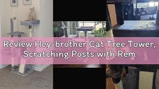 Review Hey-brother Cat Tree Tower, Scratching Posts with Removable Toys, Cozy Condo, Platform, Hammo