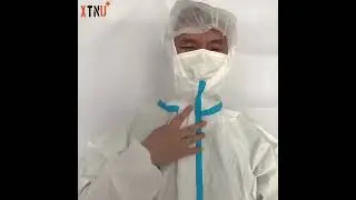XTNU Factory Supplier Waterproof Disposable SF COVERALL WITH BLUE TAPE