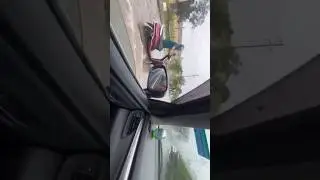 SEE THAT SCOOTY WALI AUNTY 😂🤡🫵#swimmingpool #roadjaam #wateroverflow #rainyroad