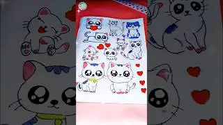 Coloring stickers | cute DIY | #diy #stationarycraft #craft #artandcraft #shorts #shortsfeed #bts