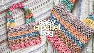 QUICK + EASY crochet SHOULDER BAG for BEGINNERS (use your scrap yarn)