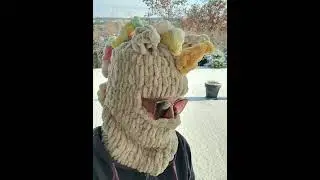 Balaclava Unicorn Hat, Animal Face Mask, Knitted Ski Mask, Festival Head Piece, Cartoon Crochet Hat