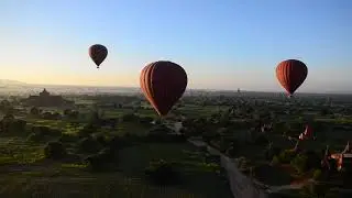 AMAZING Bagan..at Sunrise...Up in the Hot Air Balloon!