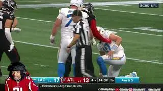 Falcons Fan LIVE CRASHOUT To Kirk Cousins 4INT GAME vs Chargers!!! reaction youtube (reupload)