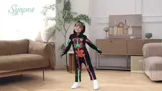 SYNPOS Kids Halloween Skeleton Costumes Toddler Luminous Scary Skull Bones Jumpsuit Glow  Outfit