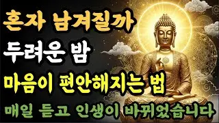 부처님 말씀   혼자 남겨질까 두려운 밤, 반야심경이 알려준 진실 – 마음을 비우는 시간  듣기만 해도 복이 찾아오는 부처님 말씀