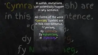 Welsh 1 min Grammar #4 Treigladau (Mutations) #shorts