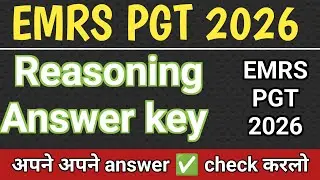 EMRS PGT 2025 Reasoning answer || emrs 2026 reasoning answer key ||