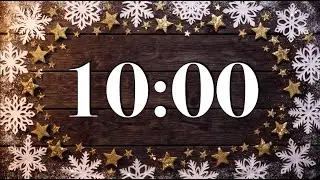 10 Minute Winter Timer with Snowflakes & Stars | Happy Acoustic Music | Classroom & Focus Countdown
