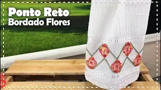 BORDADO FLORES EM PONTO RETO com Leila Jacob - Programa Arte Brasil - 16/08/2017