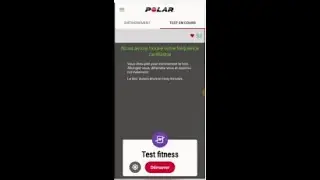 je r&eacute;alise un test fitness avec polar flow sur android.