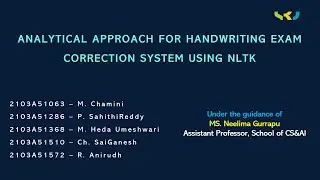 MAJOR PROJECT ANALYTICAL APPROACH FOR HANDWRITING EXAM CORRECTION SYSTEM USING NLTK