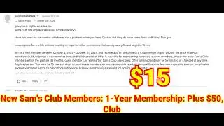 2025-10-05 New Sam's Club Members 1-Year Membership Plus $50, Club