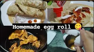 Homemade egg roll ( completely healthy and tasty) 😋